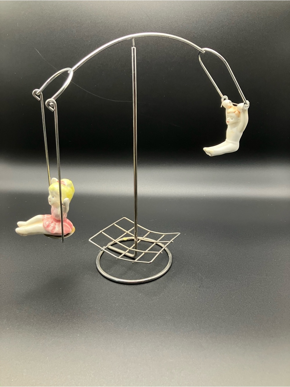 Mann Porcelain Ballerina and Gymnast Kinetic Balance Desk Toy